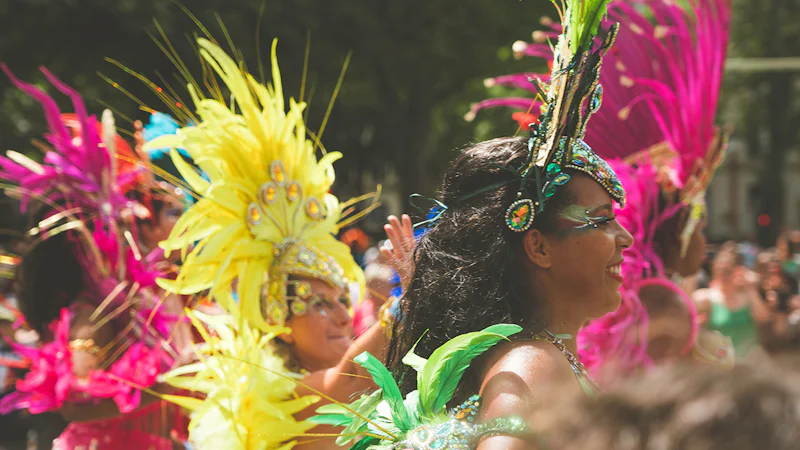 Colorfully Dressed Women At Aruba S Carnival