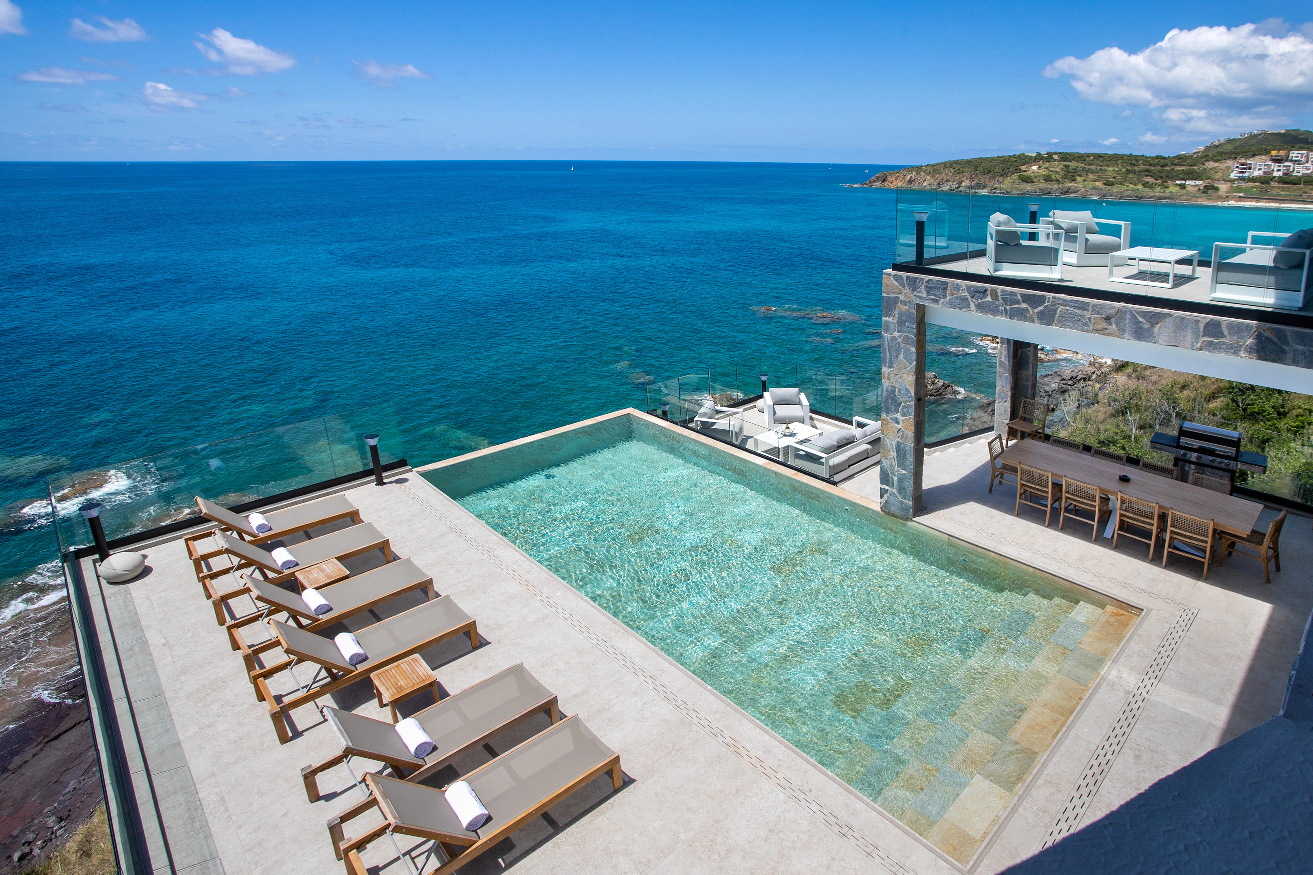 28 Pool And Outdoor Dining Area From Balcony in St. Martin