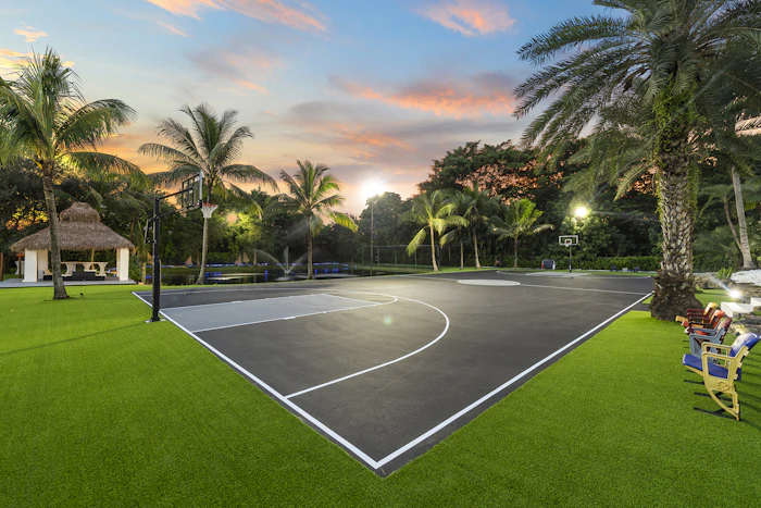 03 Villa Davie Backyard Basketball Court in Miami