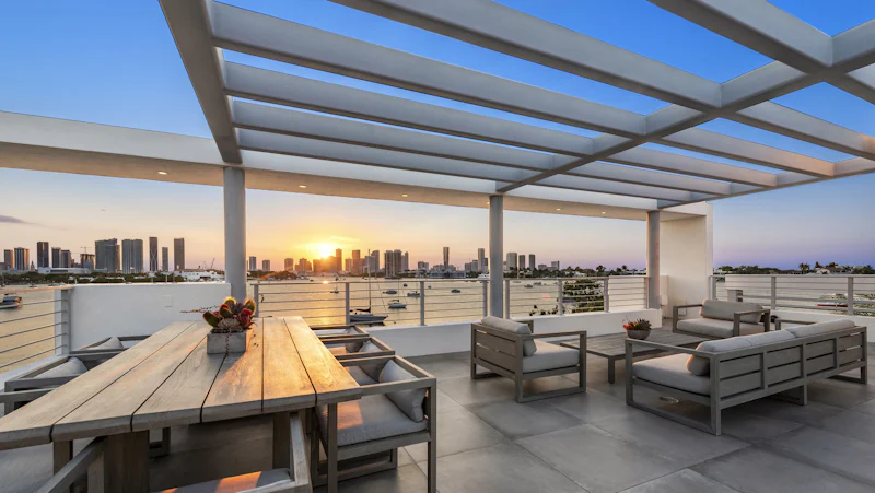 Rooftop Dining Miami Sunset