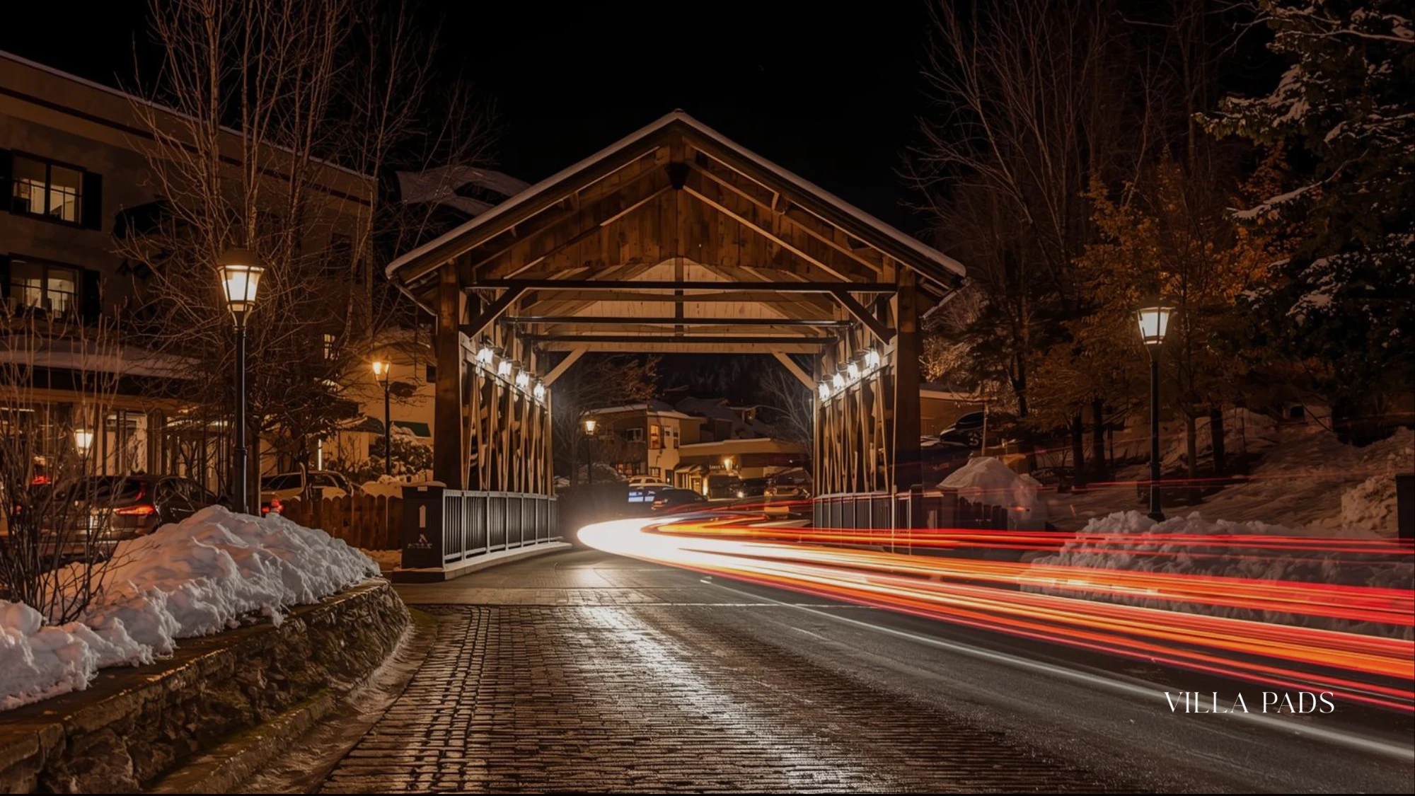 Vail Village Covered Bridge Night