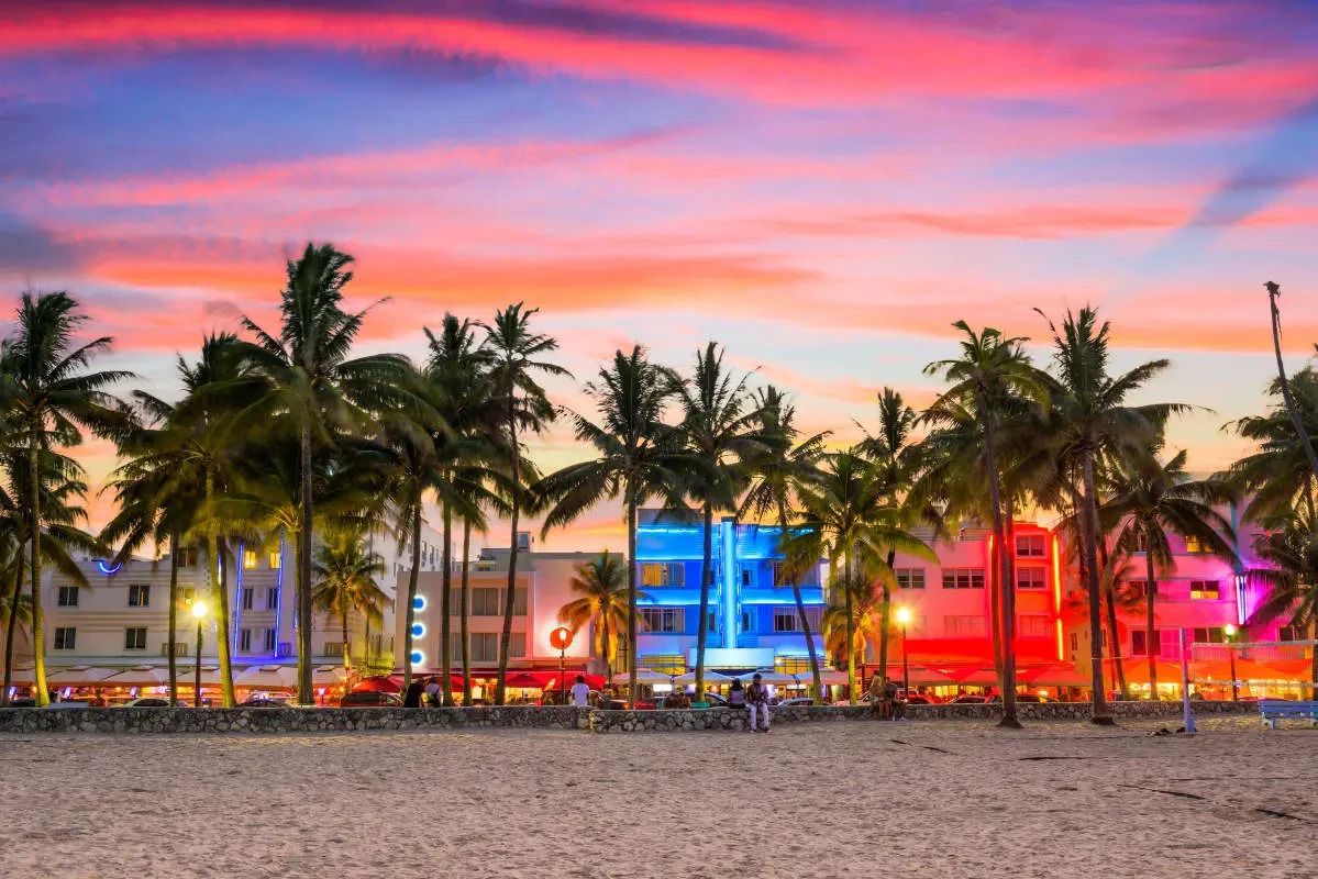 Miami South Beach Night Lights