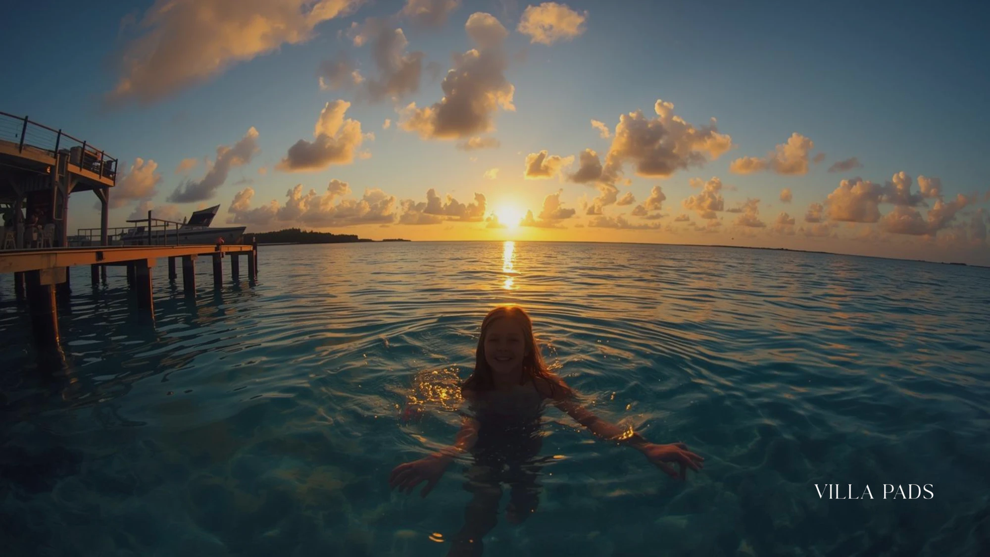 Bahamas Private Dock Sunset Swim