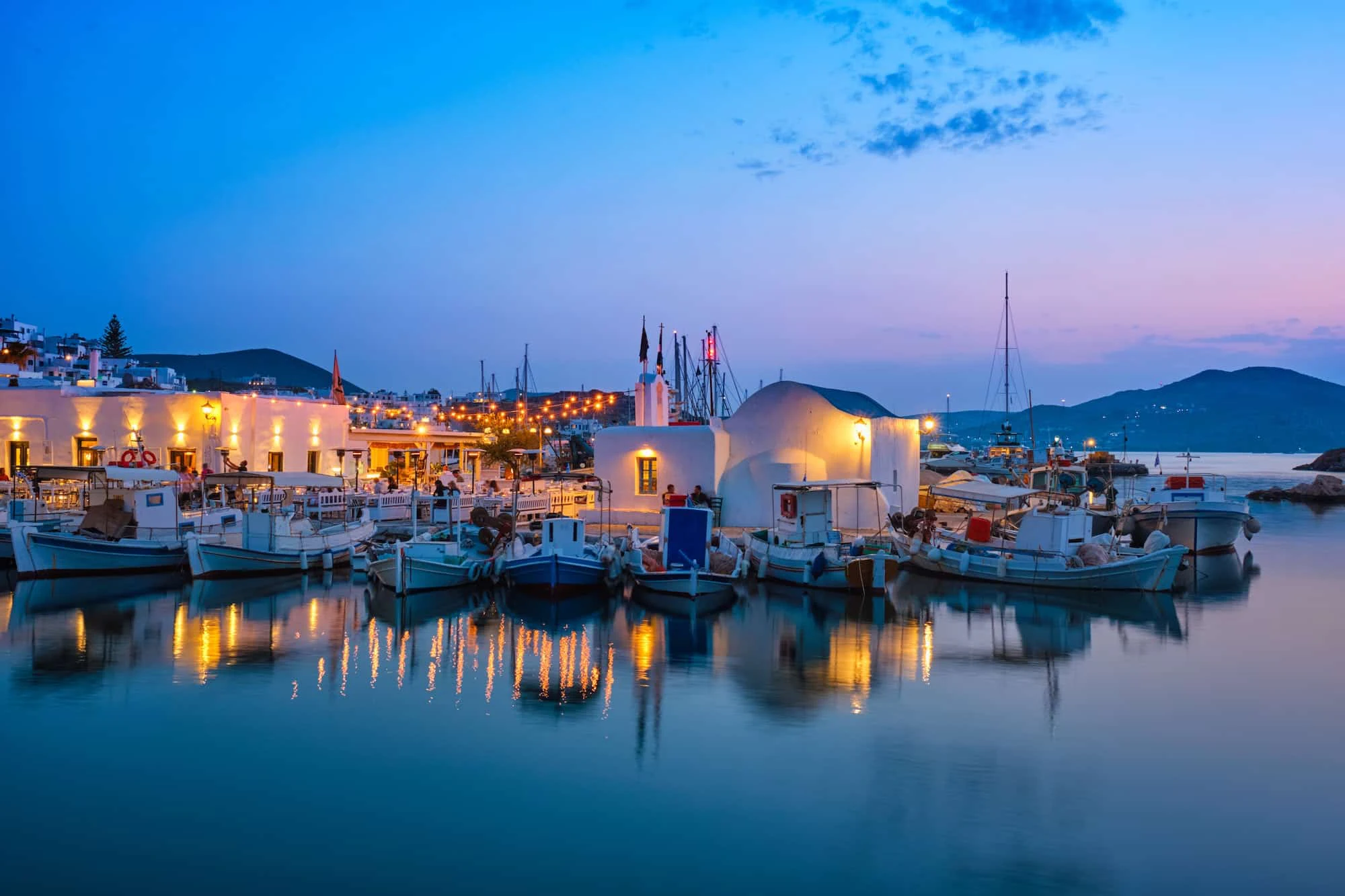 Naoussa Harbor Sunset Paros