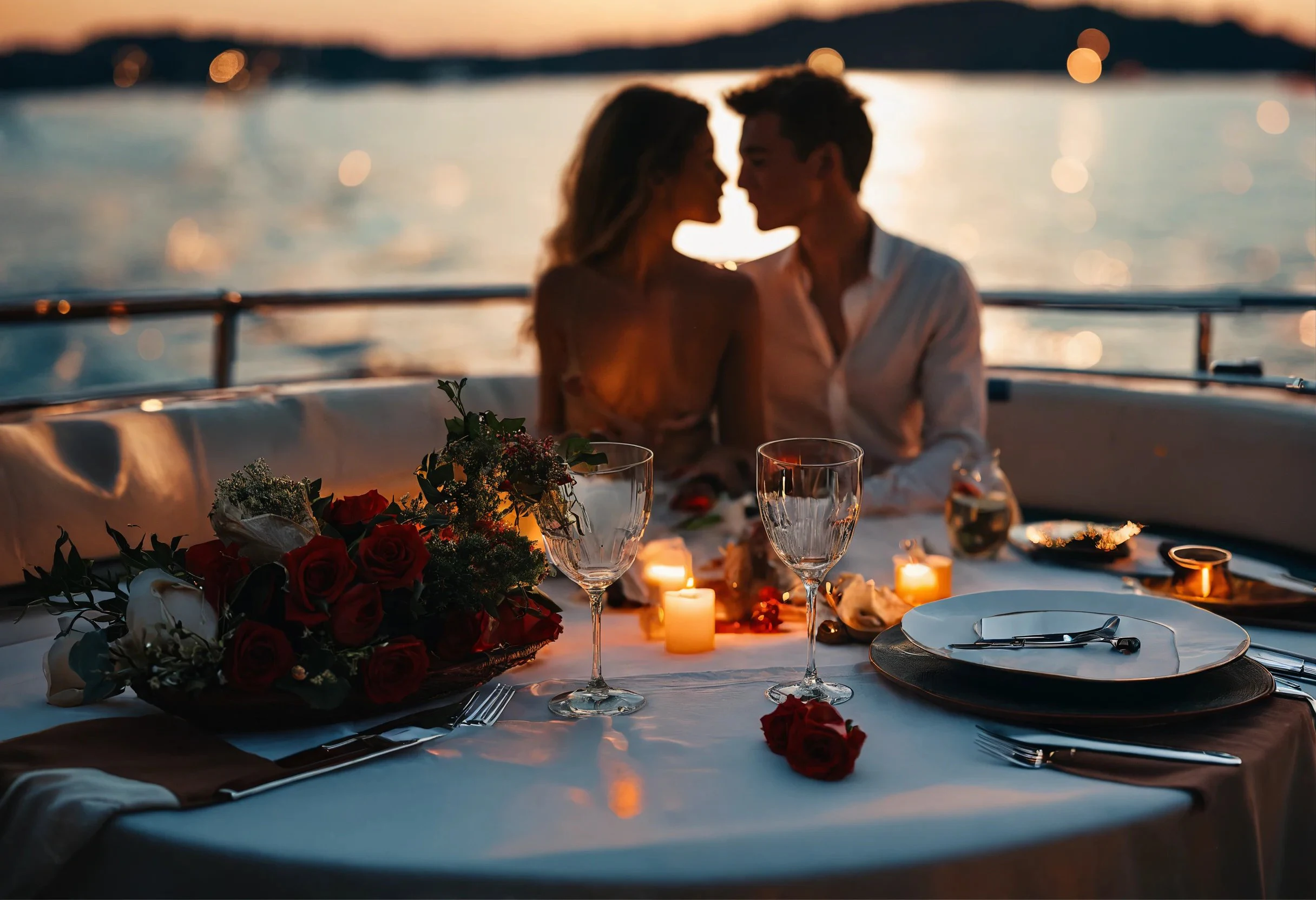 Yacht Dining Mykonos Sunset