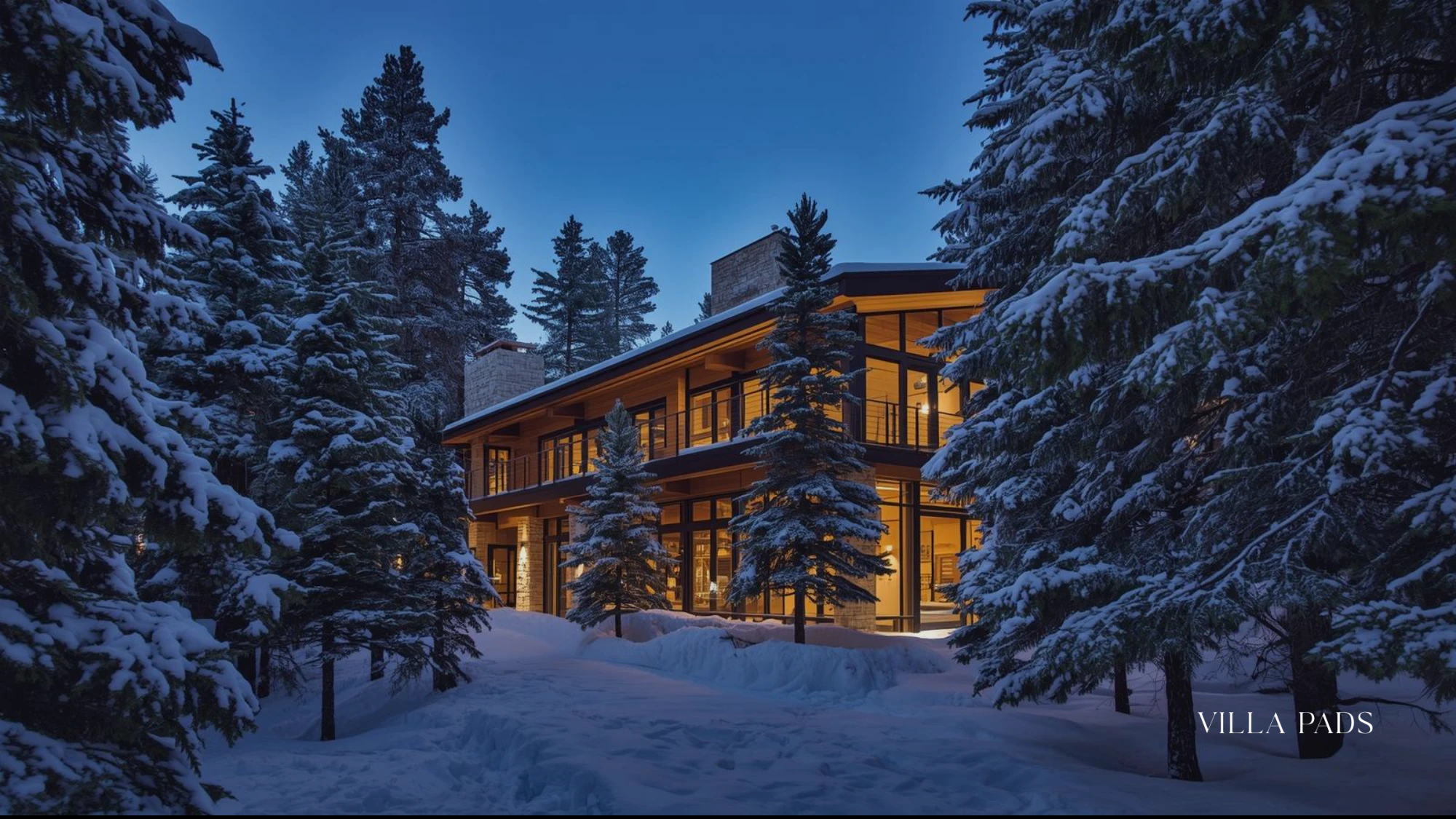 Aspen Luxury Villa Exterior Dusk