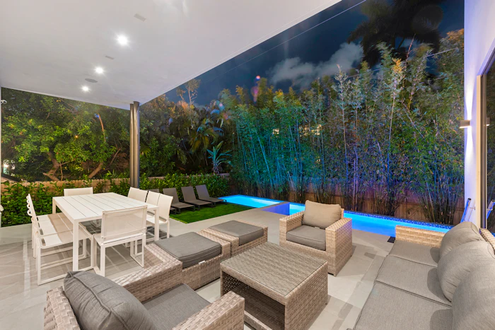 03 Villa Miami Backyard Dining Pool in Miami