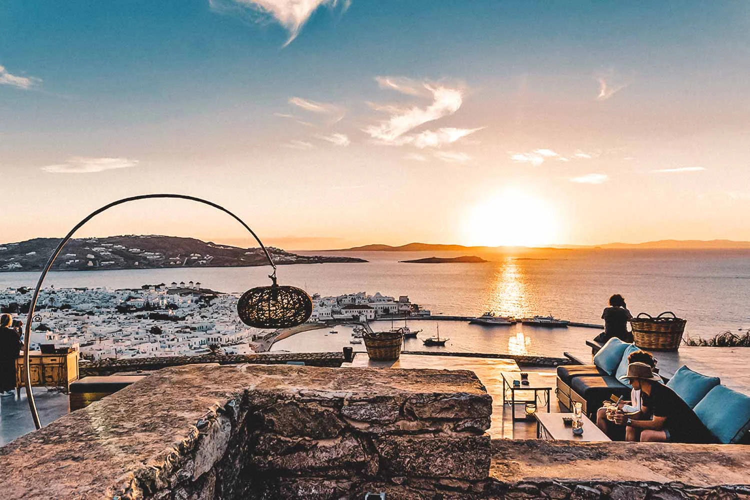 Psarou Beach Sunset Luxury