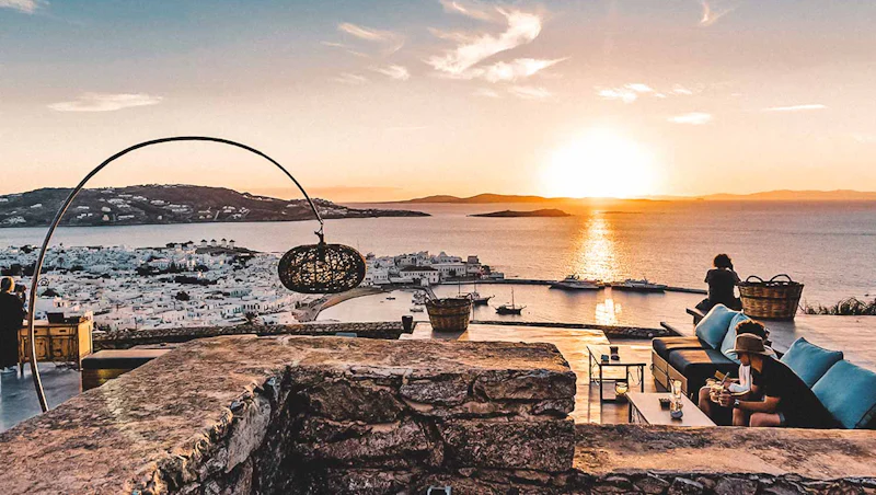 Psarou Beach Sunset Luxury
